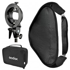 카메라 소프트 박스, 포토 스튜디오 Godox 80x80cm 소프트 박스 + S 타입 플래시 브라켓 + 스피드 카메라 플래시 라이트 용 여행 가방 키트