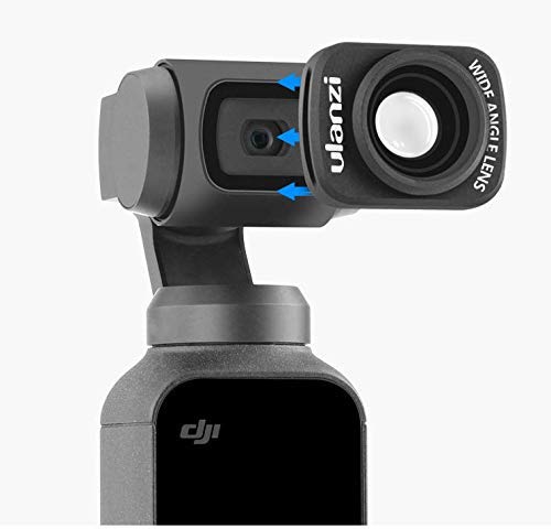 DJI Osmo Pocket 대응 광각 필터 광각 렌즈 포켓 크기 액세서리 초경량 2.5 그램 줌 x0.65 전문 카메라 렌즈 카메라 필터 (블랙) 블랙