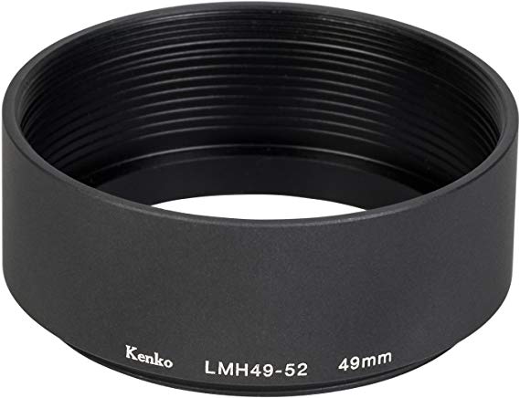 Kenko 렌즈 후드 렌즈 메탈 후드 LMH49-52 BK 49mm 알루미늄 연결 가능 792025