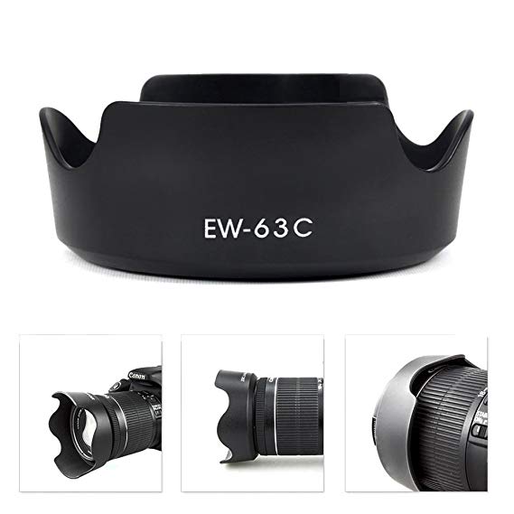 렌즈 후드 EW-63C, 꽃 무늬 렌즈 보호 요넷 후드 Canon EF-S 18-55mm f / 3.5-5.6 IS STM 대응