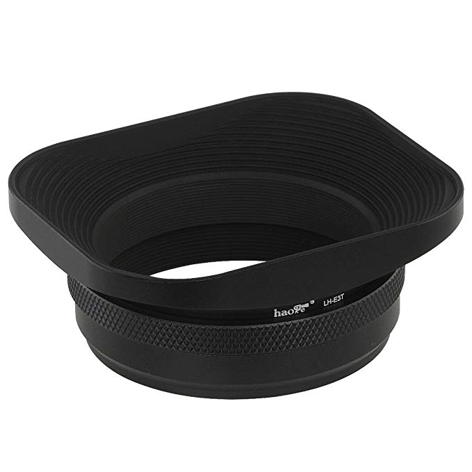 Haoge LH-E3T 메탈 스퀘어 렌즈 후드 그늘 겸 49mm 어댑터 링 for 후지 필름 Fujifilm Fuji Finepix X100 X100S X100T