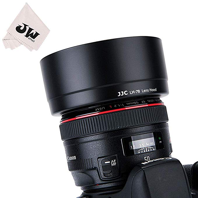 JJC LH-78 가역 식 렌즈 후드 Canon EF 50mm F1.2L USM 렌즈 적용 Canon ES-78 렌즈 후드 호환 렌즈 크로스 제공