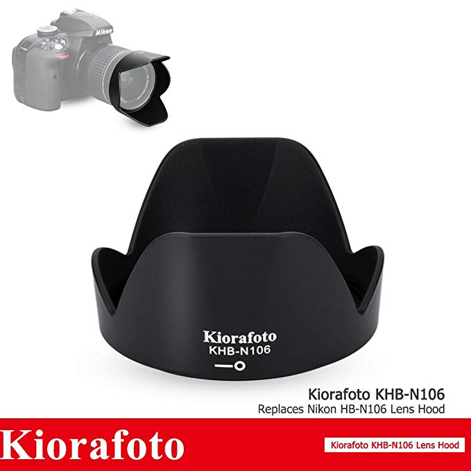 Kiorafoto KHB-N106 렌즈 후드 Nikon HB-N106 호환 AF-P 18-55mm 렌즈 적용