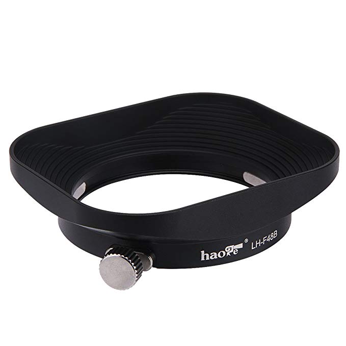 Haoge LH-F48B 사각형 금속 메탈 렌즈 후드 그늘 for 올림푸스 Olympus M.ZUIKO Digital 17mm f1.8 Olympus LH-48B