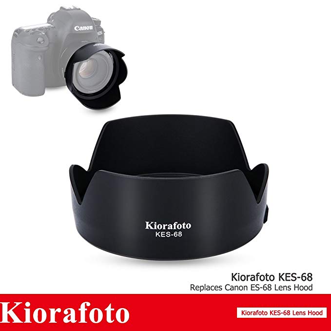 Kiorafoto KES-68 렌즈 후드 Canon ES-68 호환 EF 50mm f / 1.8 STM 렌즈 적용 화형