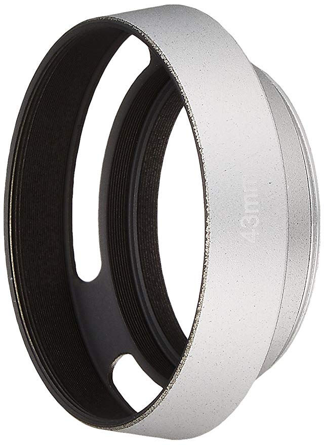 NinoLite 클래식 메탈 렌즈 후드 후드 지름 43mm 카메라 가볍고 튼튼한 알루미늄 합금 Lens Hood 색상 실버 실버