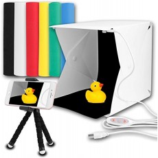 촬영 상자 촬영 장비 카메라 스마트 폰 용 스튜디오 2LED 라이트 40PCS 사진 빛 조절 USB 전원 배경 천 6 색 버튼 식 접이식 미니 삼각대 함께 휴대 
