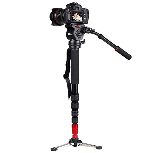 모노 포드 카메라 전문 스탠드 신축성있는 비디오 촬영용 후류도 운대 유압 댐핑 알루미늄 접이식 모노폿도 전용 케이스 DSLR 카메라 / DV / 비디오 카메라 /