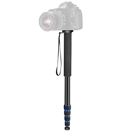 Neewer 알루미늄 합금 카메라 모노 포드 48 ~ 163cm 5 단 조절 가능한 휴대용 스탠드 휴대용 가방 포함 Canon Nikon Pentax Sony O