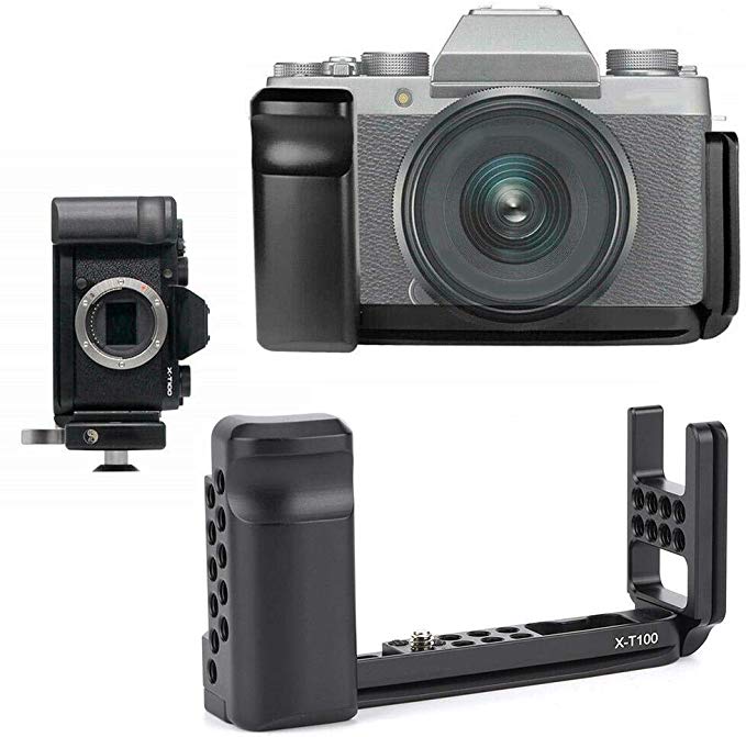 Mugast L 플래시 브래킷 촬영 핫슈 마운트 L 형 브라켓 마운트 카메라 핸드 그립 Fujifilm X-T100 미러리스 카메라 지원