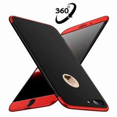 iphone XS Max 보호 커버 FHXD 360도 전면 보호 초박형 스마호케스 PC 하드 케이스 찰과상 방지 충격 낙하 방지 3 인 1 보호 케이스 (빨강과 