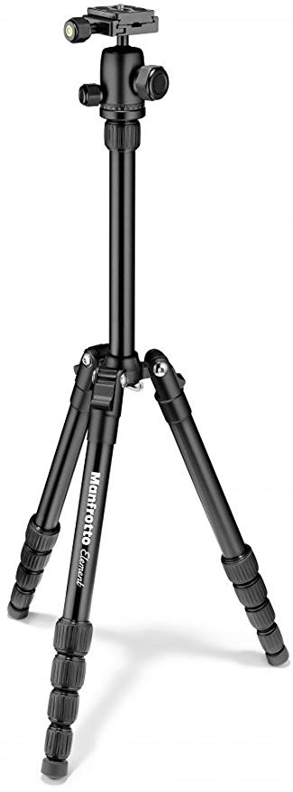 Manfrotto 여행 삼각대 Element 소형 알루미늄 5 단 블랙 MKELES5BK-BH 블랙