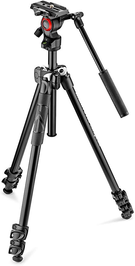 Manfrotto 삼각대 290 시리즈 비디오 삼각대 키트 290LIGHT + MVH400AH 알루미늄 MK290LTA3-V