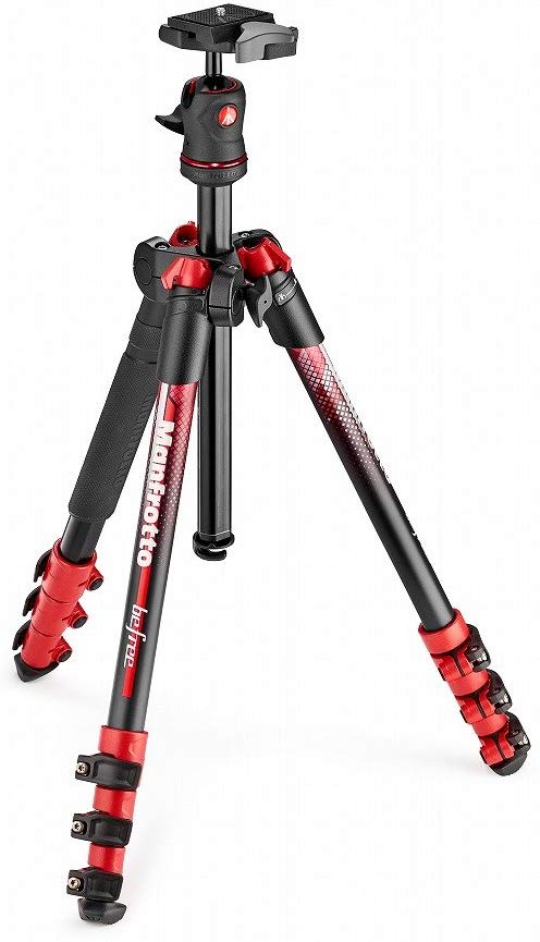 Manfrotto 컴팩트 삼각대 Befree 알루미늄 공 운대 키트 NEW 디자인 레드 MKBFRA4RD-BH 레드