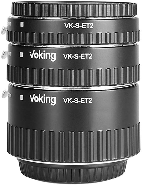 Voking VK-S-ET2 메탈 접사링 AF 자동 초점 Macro 13mm 21mm 31mm 디지털 접사링 세트 Sony 소니 A 마운트 용 검정