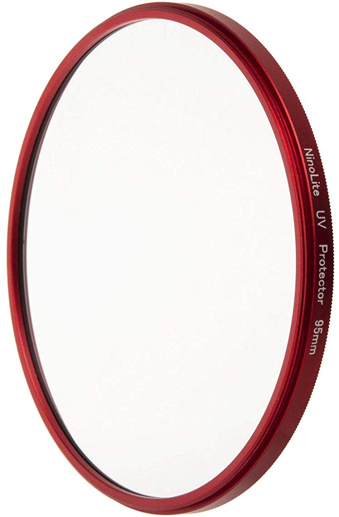 NinoLite 빨간색 95mm UV 필터 카메라 렌즈 보호 필터 위에 렌즈 캡이 가능한 구조