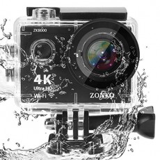 ZONKO 액션 카메라 4K 풀 HD 고화질 1200 만 화소 2 인치 LCD 170도 광각 렌즈 WiFi 탑재 HDMI 출력 스포츠 카메라 30 미터 방수 2.