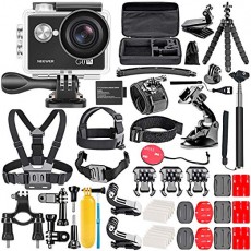 Neewer G0 HD 4K 액션 카메라 세트 12MP 수중 카메라 30m까지 수중 촬영 170도 광각 스포츠 카메라 일본어 사용 가능 50-in-1 액션 카메라