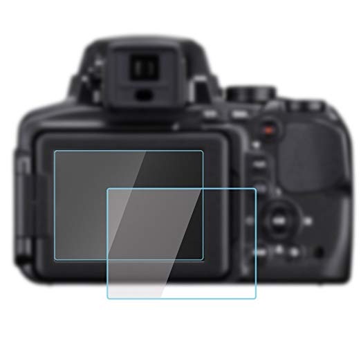 Flyz-JP p900 강철 필름 2 팩 광학 강화 유리 스크린 보호자 피부 안티 스크래치 높은 투명도 맑은 니콘 P900 화면 보호기 (P900)