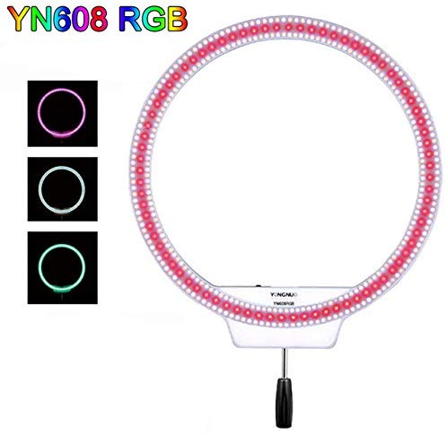 YONGNUO LED 비디오 라이트 YN608RGB 원형 정상 광의 빛 단색 5500K RGB 컬러 조명 촬영 조명