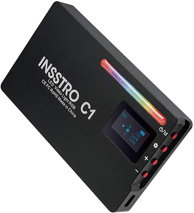 INSSTRO C1 RGB 라이트 LED 조명 2500k ~ 8500k 2 시간의 대기 시간 경량 있 운반 편리 사진 촬영 · 생방송 동영상 촬영용
