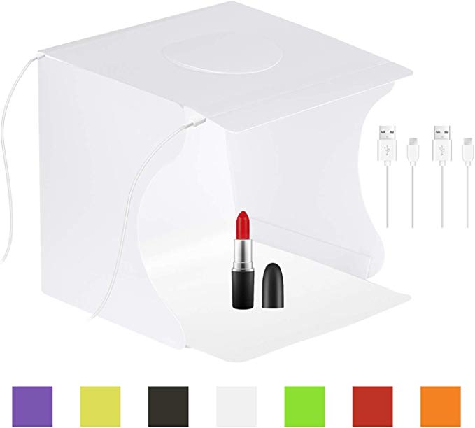 Neewer 휴대용 포토 스튜디오 상자 보석과 소품 촬영용 축소 촬영 스튜디오 박스 부스 촬영 텐트 키트 (2x20 LED 라이트 / 7 색 배경 / USB 전원
