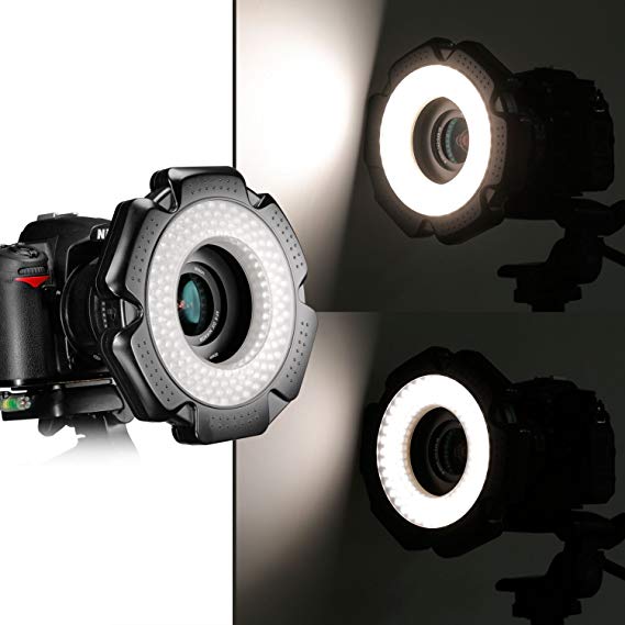 NEEWER R-160 160 장 5600K 10W 미니 LED 매크로 링 6 개의 어댑터 링 (49mm / 52mm / 55mm / 58mm / 62mm / 6