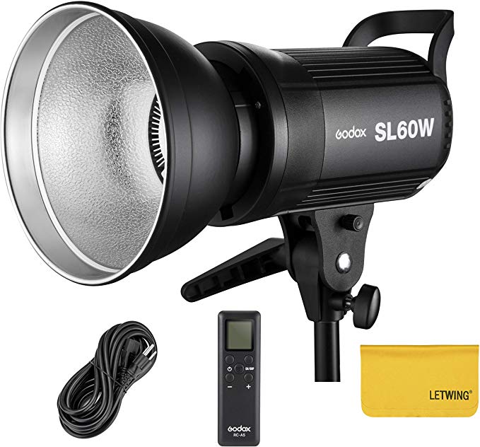 Godox LED 비디오 라이트 SL60W 정상 광의 빛 LED 고휘도 필 라이트 밝기를 조정하는 무선 리모콘, 비디오 촬영 / 웨딩 촬영 / 인터뷰 조명 / 정