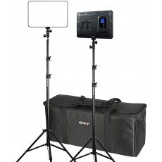 VILTROX 프로 초박형 LED 비디오 라이트 VL-400T 2 세트 LED 비디오 라이트와 라이트 스탠드 스튜디오 장비 비디오 촬영용 라이트 3300K-560