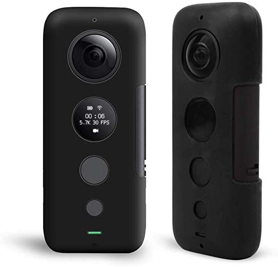 Insta360 ONE X 케이스 실리콘 보호 케이스 JMLH 찰과상 방지 미끄럼 방지 충격 소프트 보호 커버 (블랙) 블랙