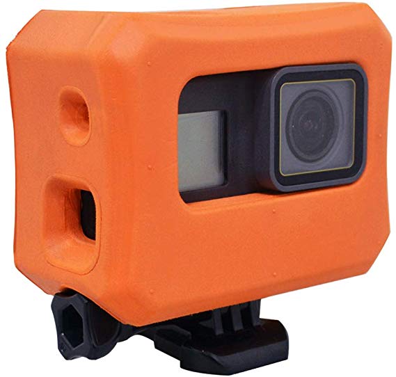 HEQEEZ 부유하는 케이스, GoPro Hero 7/6/5 카메라에 이용하는 침하를 방지 보호 커버 (오렌지)