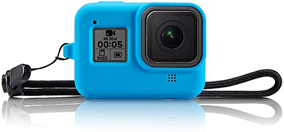 ZBRGX GoPro Hero8 케이스 실리콘 커버, GoPro Hero8에 대응 액세서리 고뿌로 소프트 케이스 충격 흡수 전면 보호 고탄성 보호 커버 (블루) 
