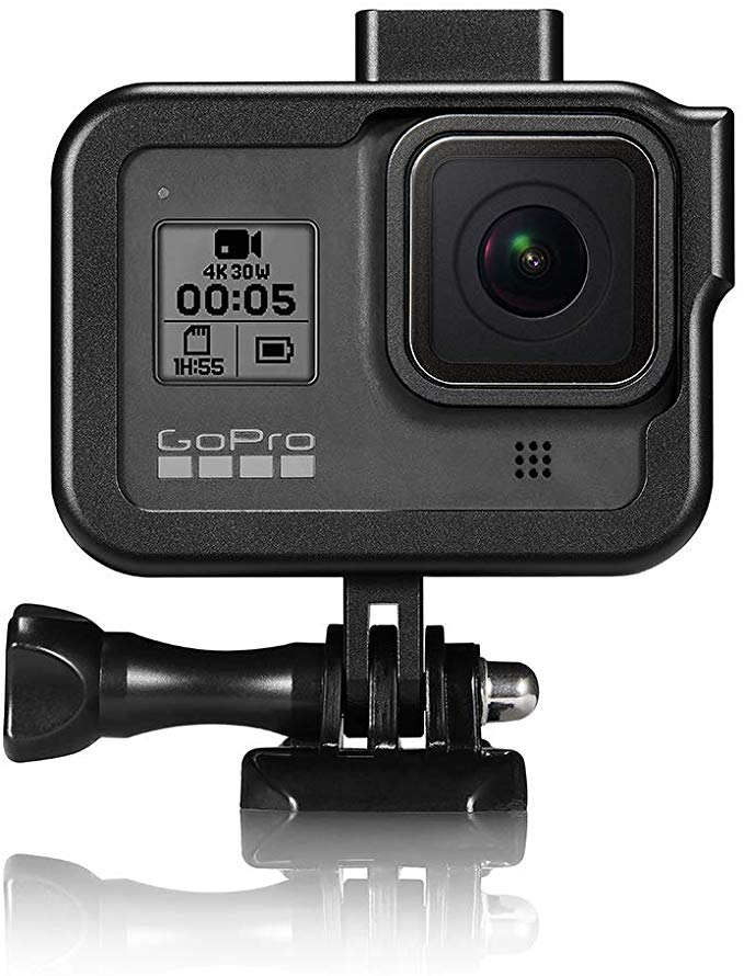 LICHIFIT Gopro 8 케이스 gopro hero 8 액션 카메라 프레임 케이스 알루미늄 합금 하우징 케이스 흠집 방지 충격 액세서리 블랙