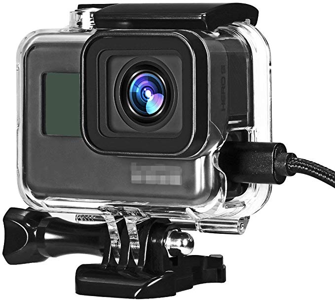 [Taisioner] GoPro HERO5 / 6 / 7 용 사이드 오픈 백도어 오픈 해골 하우징 케이스 초소형 종합 보호 렌즈를 제거하지 (투명 hero5 / 