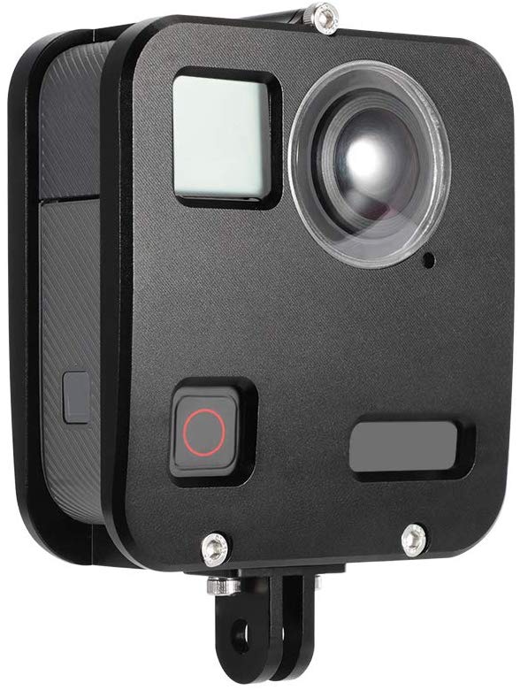 EyeGrab GoPro FUSION 전용 Gopro 케이스 보호 프레임 보호 케이스 액션 카메라 액세서리 하우징 케이스 UV 렌즈 보호 캡 알루미늄 합금 액세서