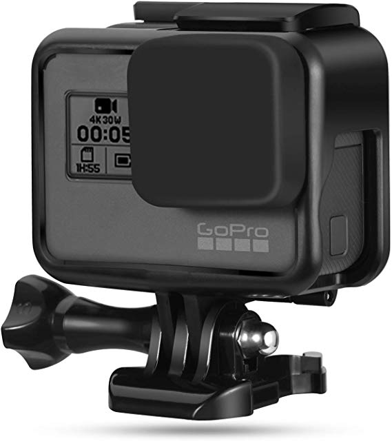 gopro hero5 hero6 hero7 (2018) 전용 보호 프레임 케이스 2 세대 광택 컴팩트 한 보호 프레임 + 실리콘 렌즈 커버 + 안티 로스트 로프 