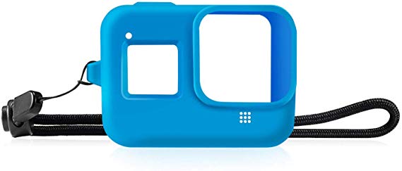 ZMJING GoPro Hero 8 케이스 소프트 경량 고품질 보호 커버 핸드 스트랩있는 액세서리 (블루) 블루