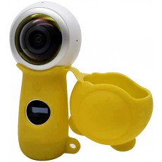 [2019 최신판] 카메라 소프트 실리콘 케이스 커버 스킨 쉘 쉽게 설치 하우징 케이스에 대한 삼성 기어 360 2th (2017) 액션 카메라 - 노란색