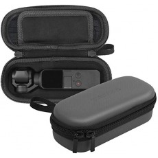 AIKKI DJI OSMO Pocket 대응 케이스 휴대용 스토리지 가방 대용량 PU 가죽 하드 쉘 수납 상자 등산 버클, 핸드 로프 포함 (작은 크기)