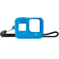 ZMJING GoPro Hero 8 케이스 소프트 경량 고품질 보호 커버 핸드 스트랩있는 액세서리 (블루) 블루