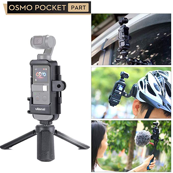 DJI OSMO POCKET 삼투압 포켓 다기능 확장 케이스 1/4 나사 구멍 및 구멍 자전거 삼각대 대응 액세서리 삼각대 스탠드 포함