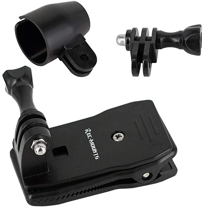 REC-MOUNTS 회전 클립 마운트 Rotary Clip Mount for 파나소닉 웨어러블 카메라 HX-A1H / HX-A500 벨트 숄더 배낭 [PS-53H