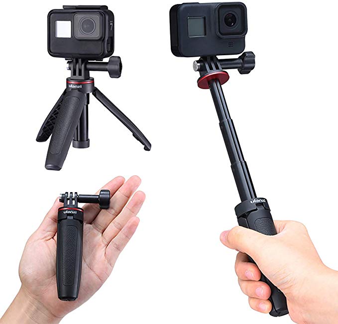 GoPro hero 8 / hero 7 / hero 6 / GoPro MAX 용 DJI OSMO ACTION 용 셀카 봉 셀카 막대기 삼각있는 3way 3 단 받