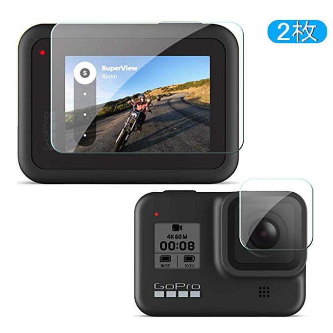 Gopro Hero8 Black 필름 Maxku Gopro Hero 8 Black 유리 필름 액정 보호 필름 경도 9H 초박형 높은 투과율 지문 기포 방지 비산 