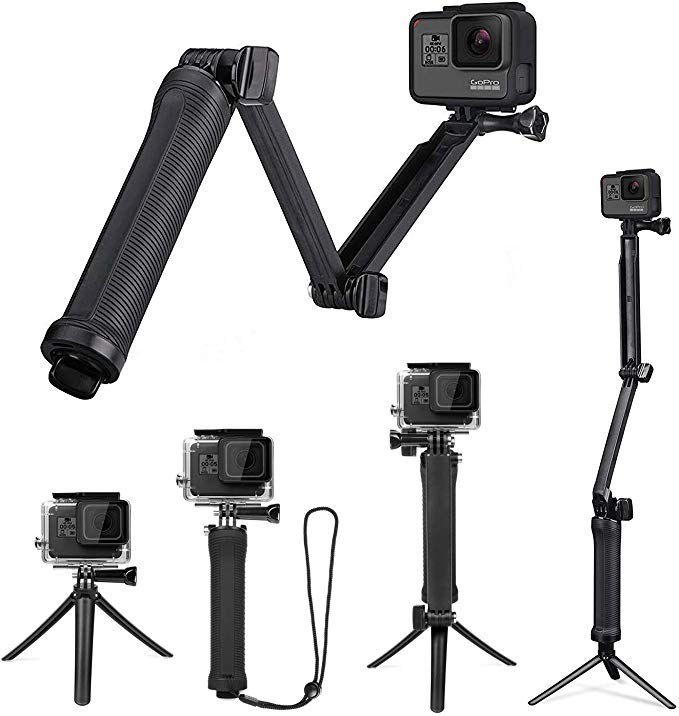 MOSSLIAN GoPro 3Way 셀카 봉 hero3 / hero4 / hero5 / hero6 / hero7 등 대응 삼각대 모노 포드 셀카 막대기 앵글 조절