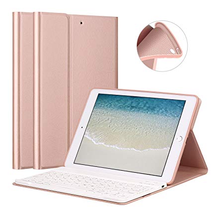 ipad 9.7 2017/2018 키보드 커버 FUNDA ipad air / air2 통용 무선 Bluetooth 탈착식 경박 고품질 유연적인 가죽 전면 보호 키