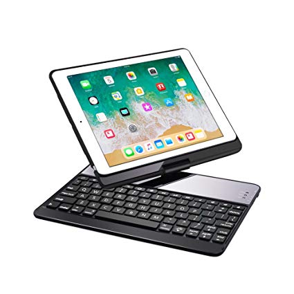 Ewin iPad 9.7 키보드 커버 360도 회전 Bluetooth 키보드 iPad 보호 케이스 iPad 스탠드 스마트 절전 컴퓨터로 변신 New iPad 9.