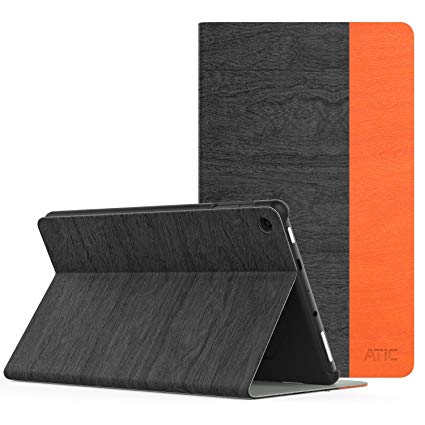 NEW-Fire HD 8 케이스 - ATiC Fire HD 8 (6 세대, 7 세대, 8 세대) 용 커버 PC 백 개폐식 평면 스탠드 케이스 Dark Gray +