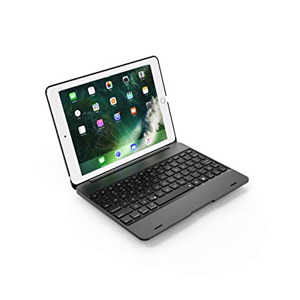 [PCATEC] iPad 9.7 (2018 6 세대) / New iPad 9.7 / iPad5 / air1 전용 Bluetooth 키보드 케이스 PC 커버 (블랙