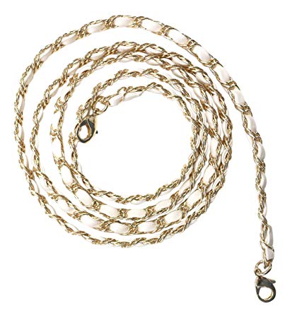 【일본 정규 대리점 상품] Leather Chain Long Strap 아이보리 7128CN